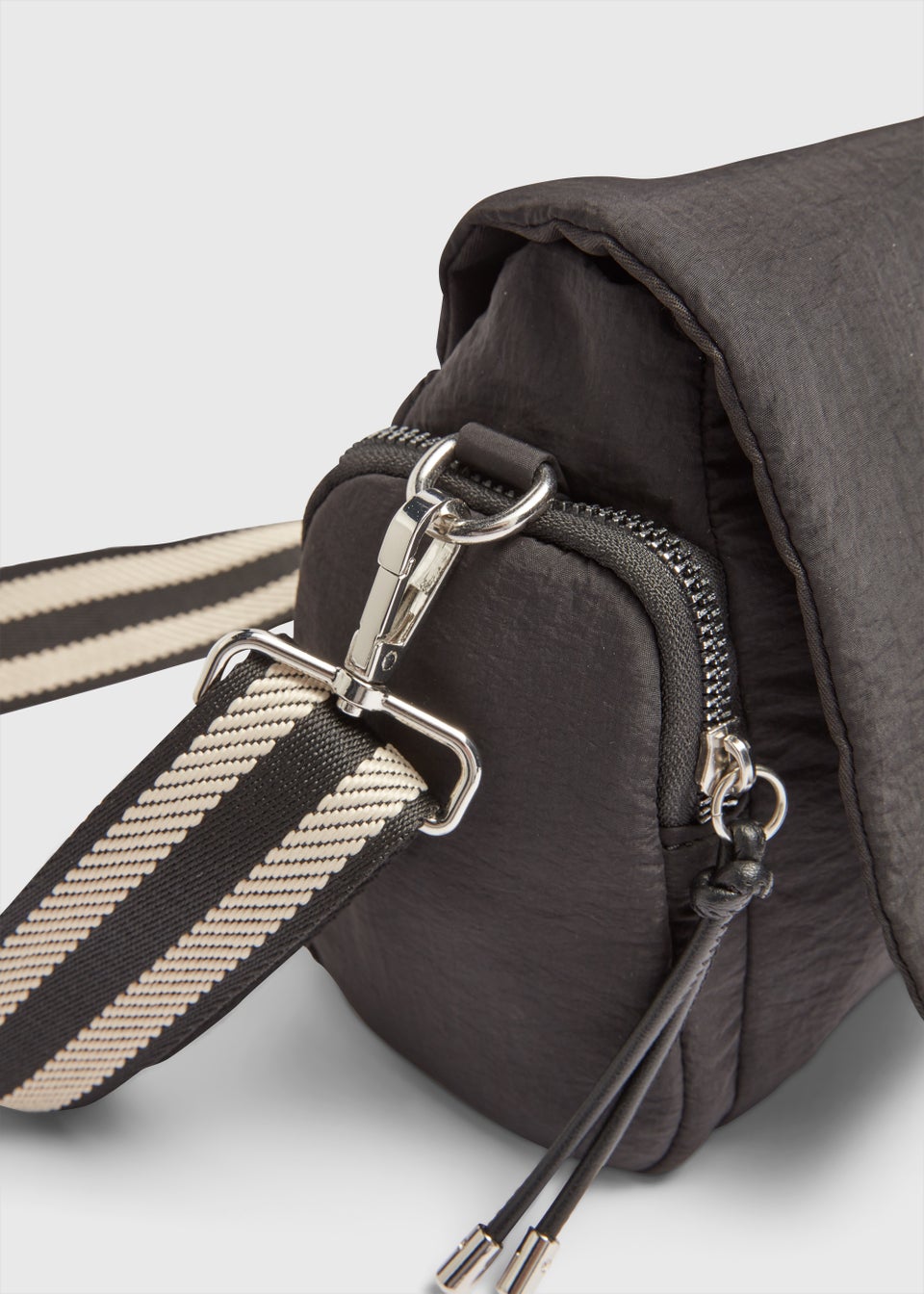 Black Nylon Modular Cross Body Bag