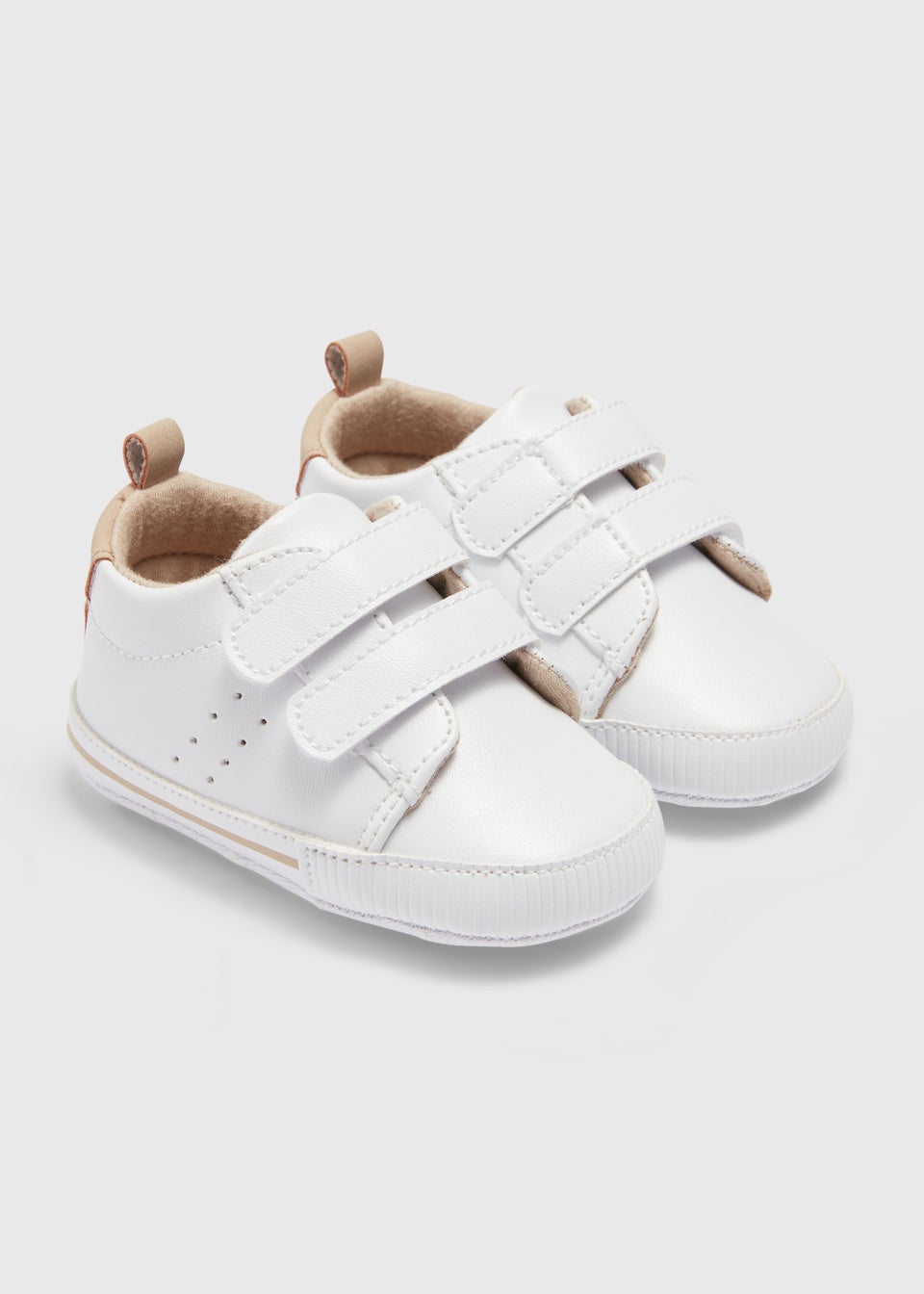 White Double Strap Soft Sole Baby Shoes (Newborn-18mths)