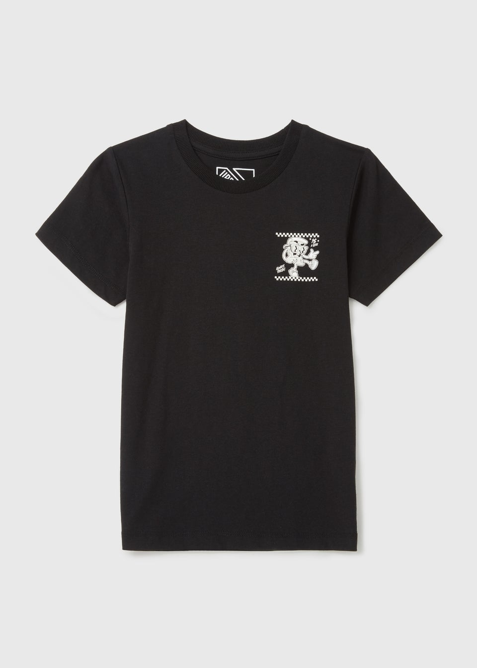 Boys Black Pizza Print T-Shirt (7-13yrs)