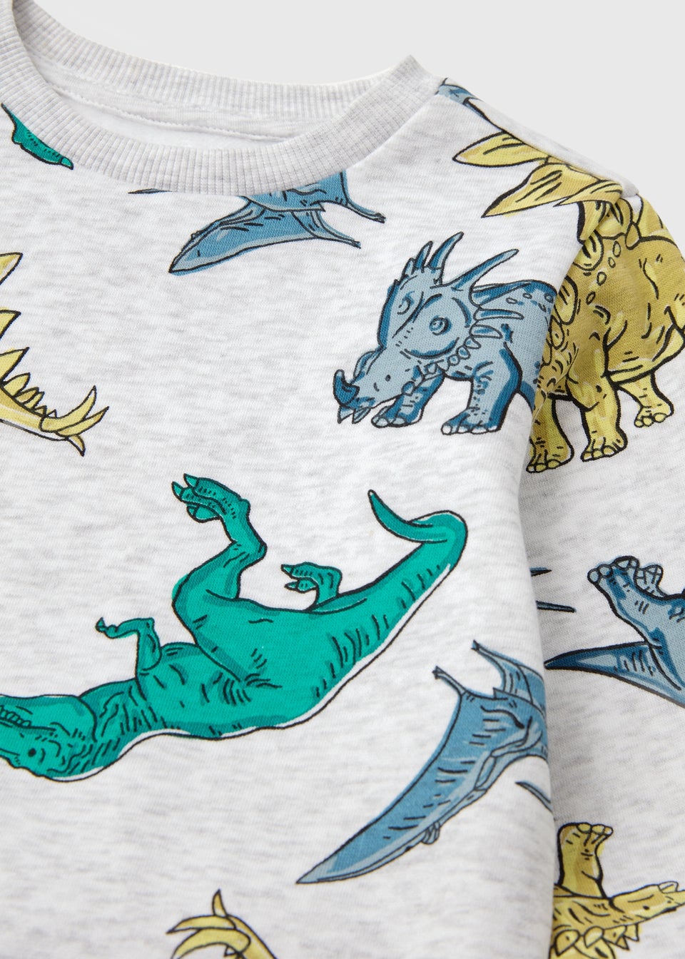 Boys Grey Dinosaur Print Sweatshirt & Jogger Set (1-6yrs)