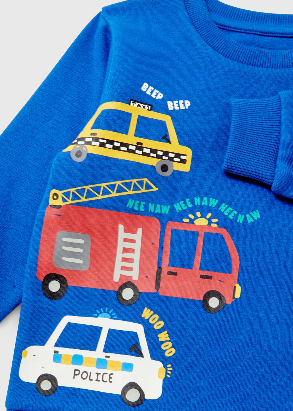 Boys Blue Vehicle Print Sweatshirt (1-7yrs)