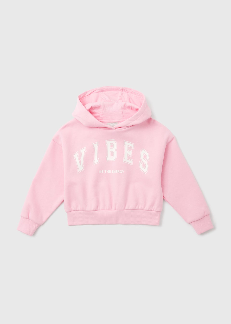 Girls Pink Vibes Print Hoodie (7-15yrs)