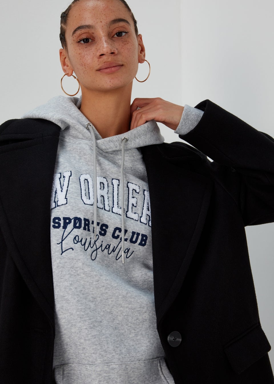 Grey Marl New Orleans Co Ord Hoodie