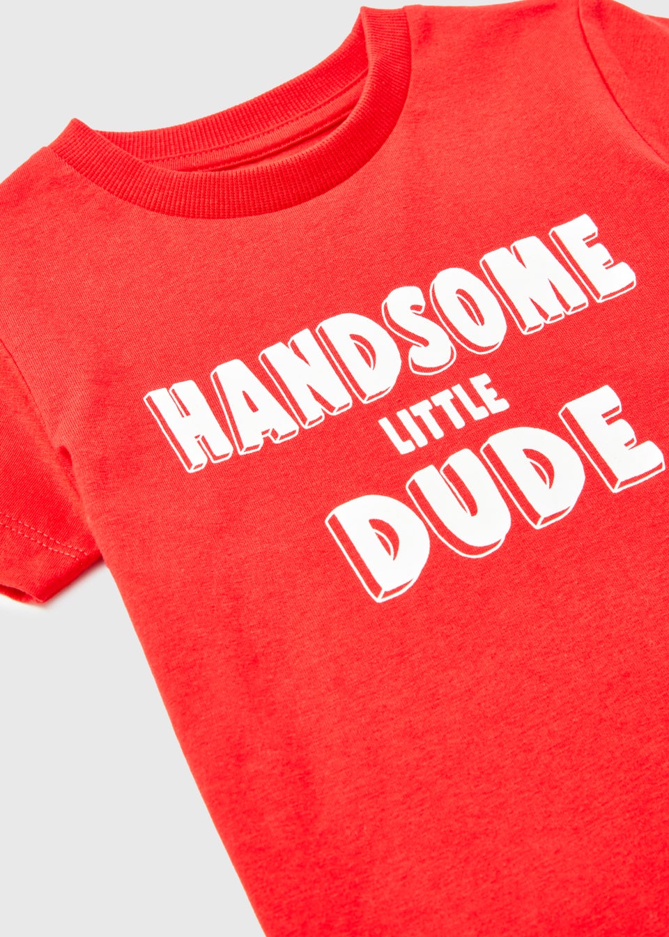 Boys Red Handsome Little Dude Print T-Shirt (1-7yrs)