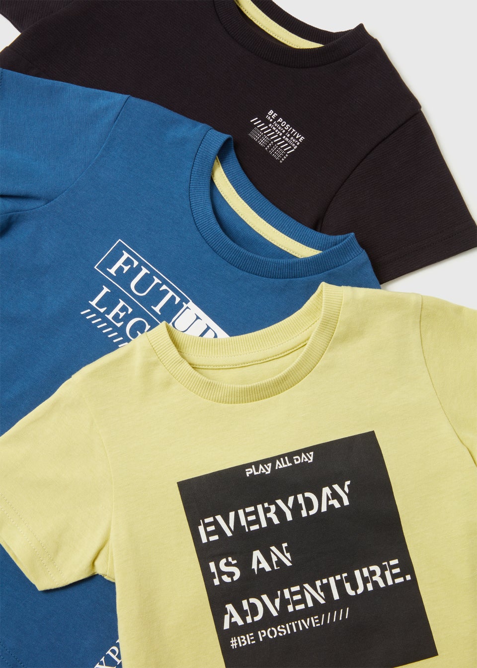 Boys 3 Pack Blue Legend Print T-Shirts (1-7yrs)