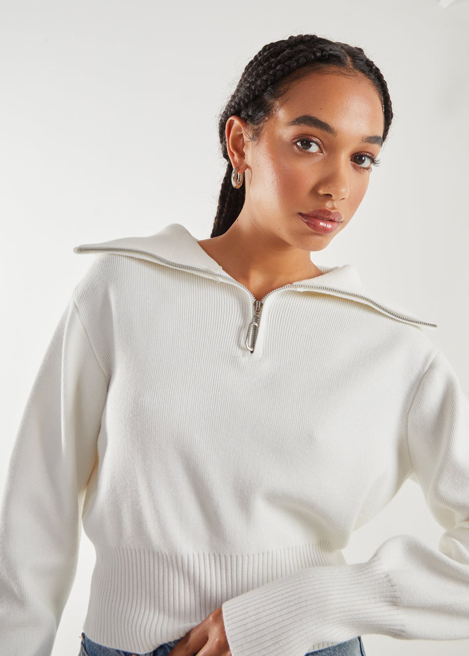 Pink Vanilla Ivory Zip Up Jumper Matalan