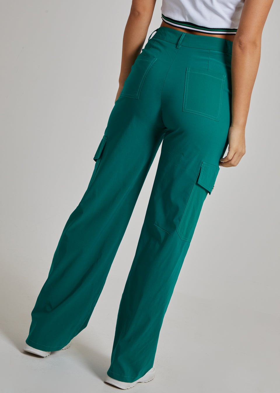 Pink Vanilla Jade Wide Leg Pocket Cargo Pants