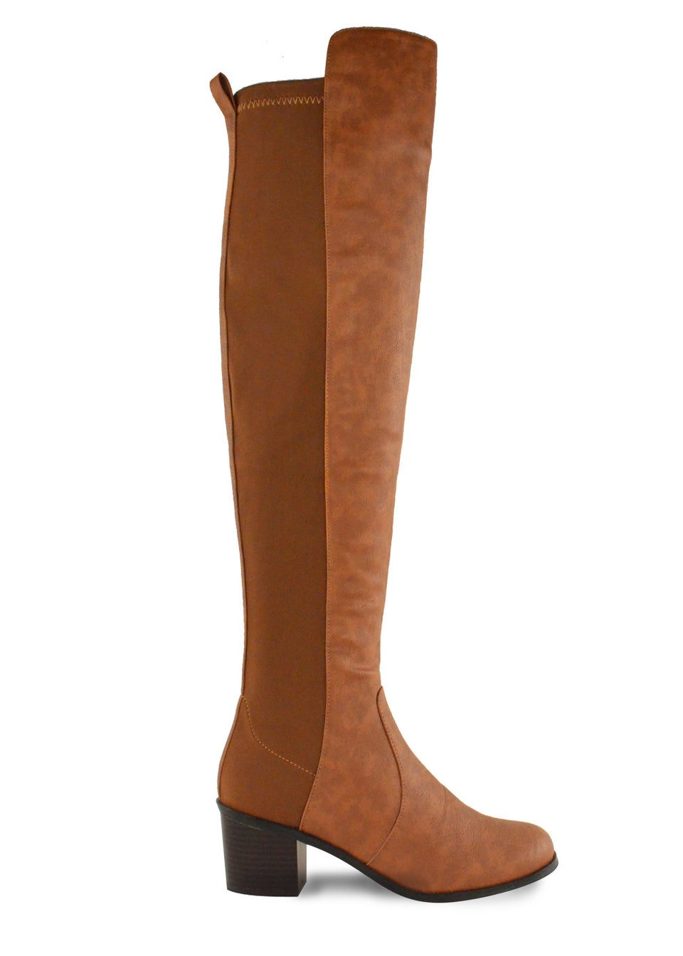 Where's That From Brown Pu Britta Thigh High Heeled Boots