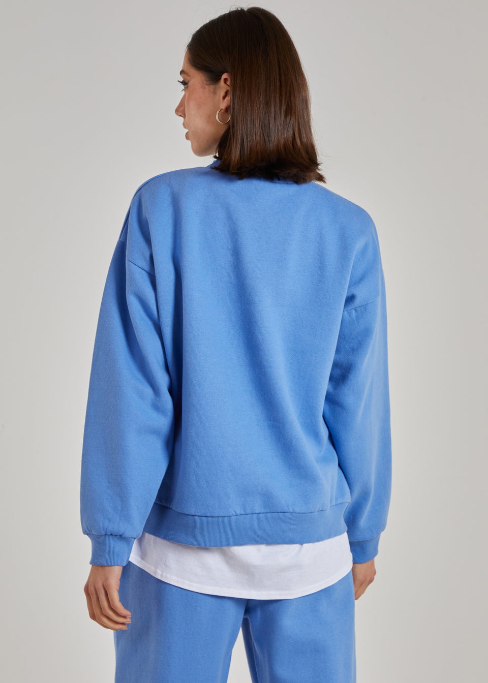 Pink Vanilla Blue Paris Slogan Oversized Sweatshirt