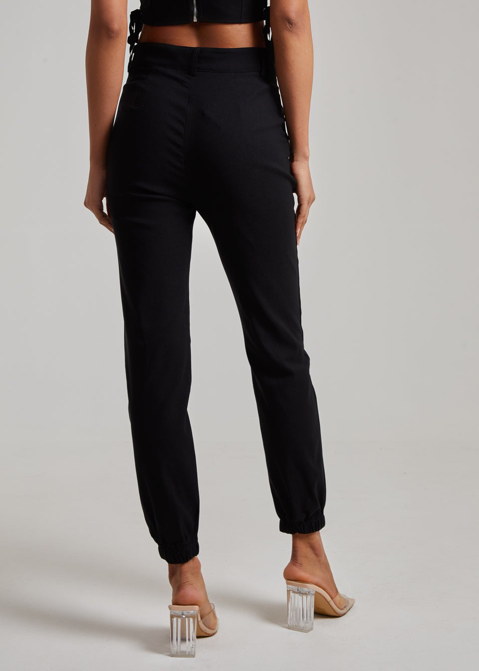 Pink Vanilla Black Cuffed Cargo Pants Matalan