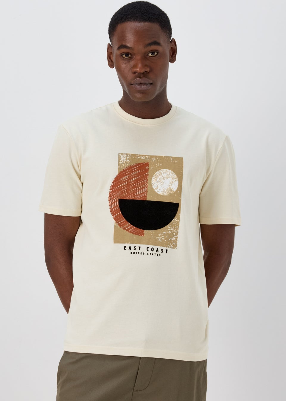 White Abstract Antique Coast T-Shirt