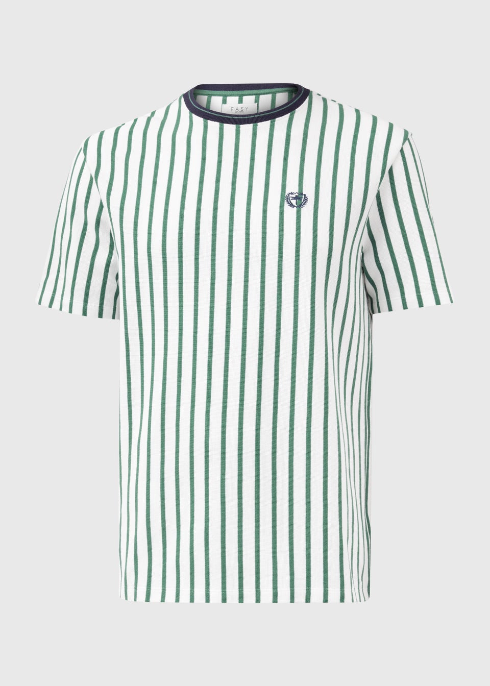 Green & Ecru Stripe Textured T-Shirt