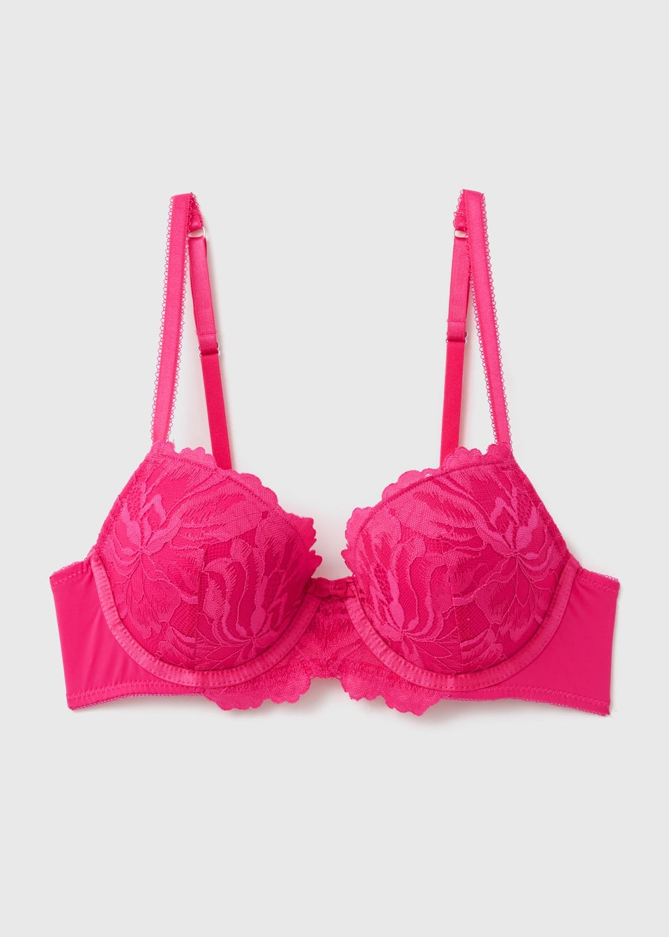 Pink Lace Detail Bra - Matalan