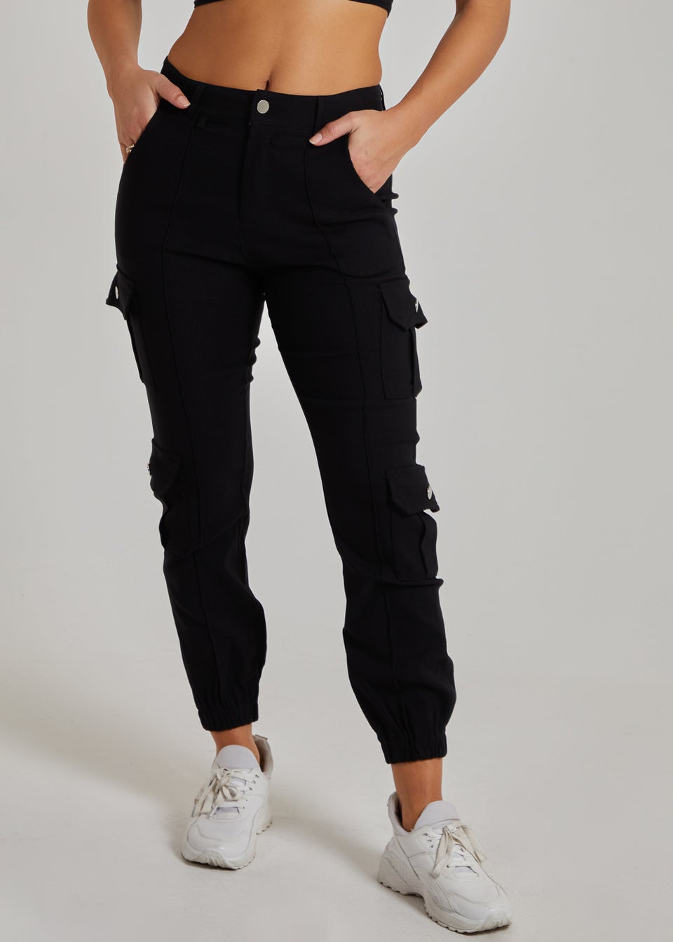 Pink Vanilla Black Multi Pocket Cuffed Cargo Pant