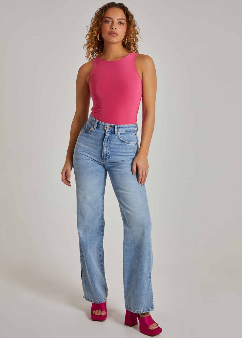 Pink Vanilla Pink Slinky High Neck Bodysuit Matalan