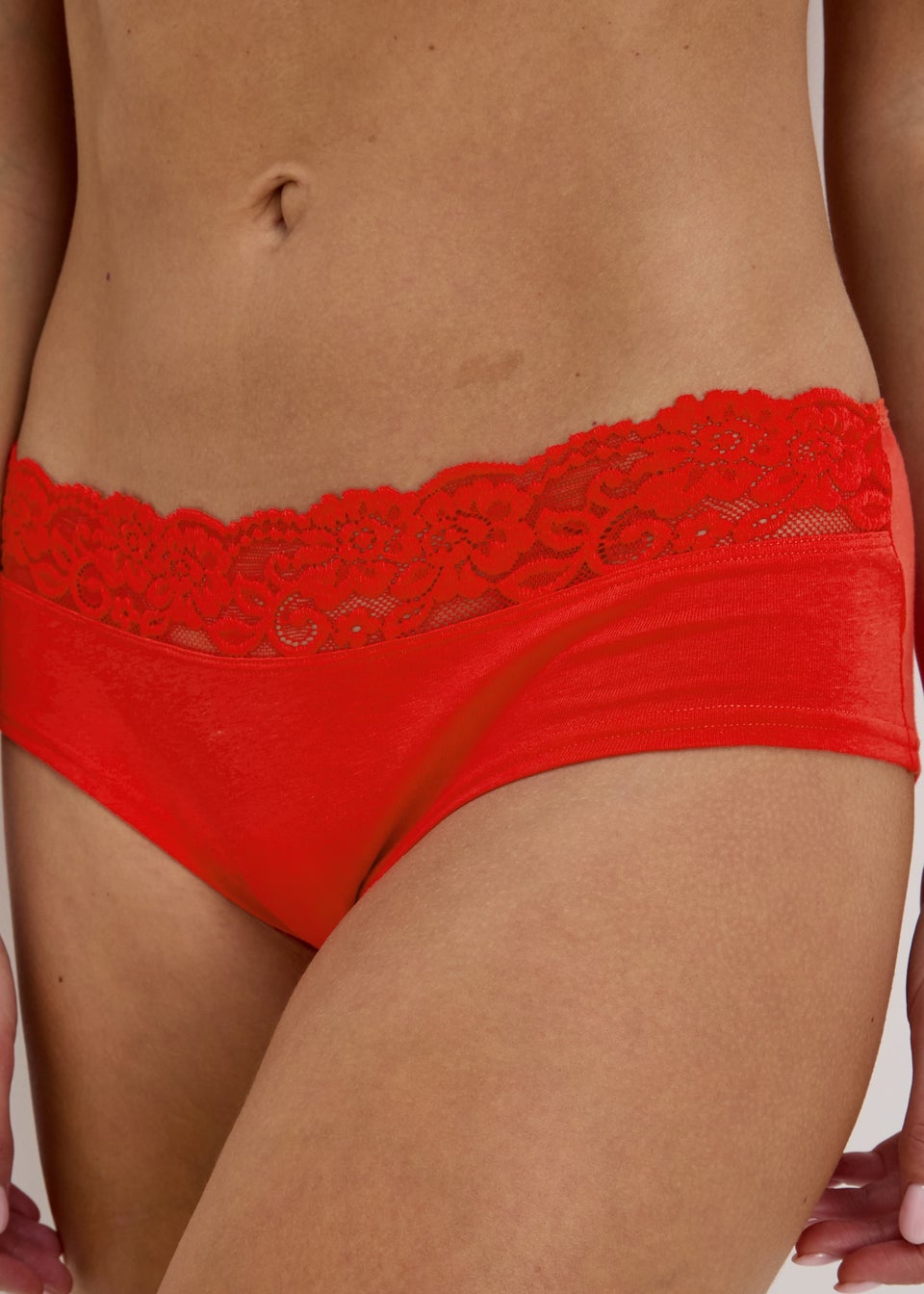 4 Pack Pink & Red Lace Knickers - Matalan