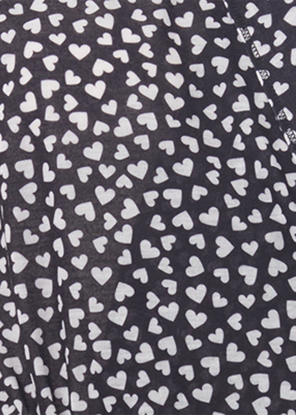 Black Heart Print Dressing Gown