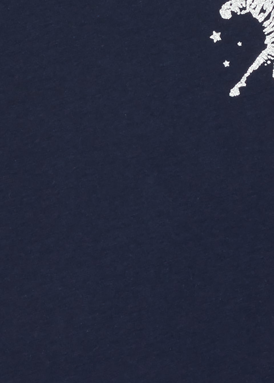 Navy Zebra Print Short Sleeve Pyjama Top