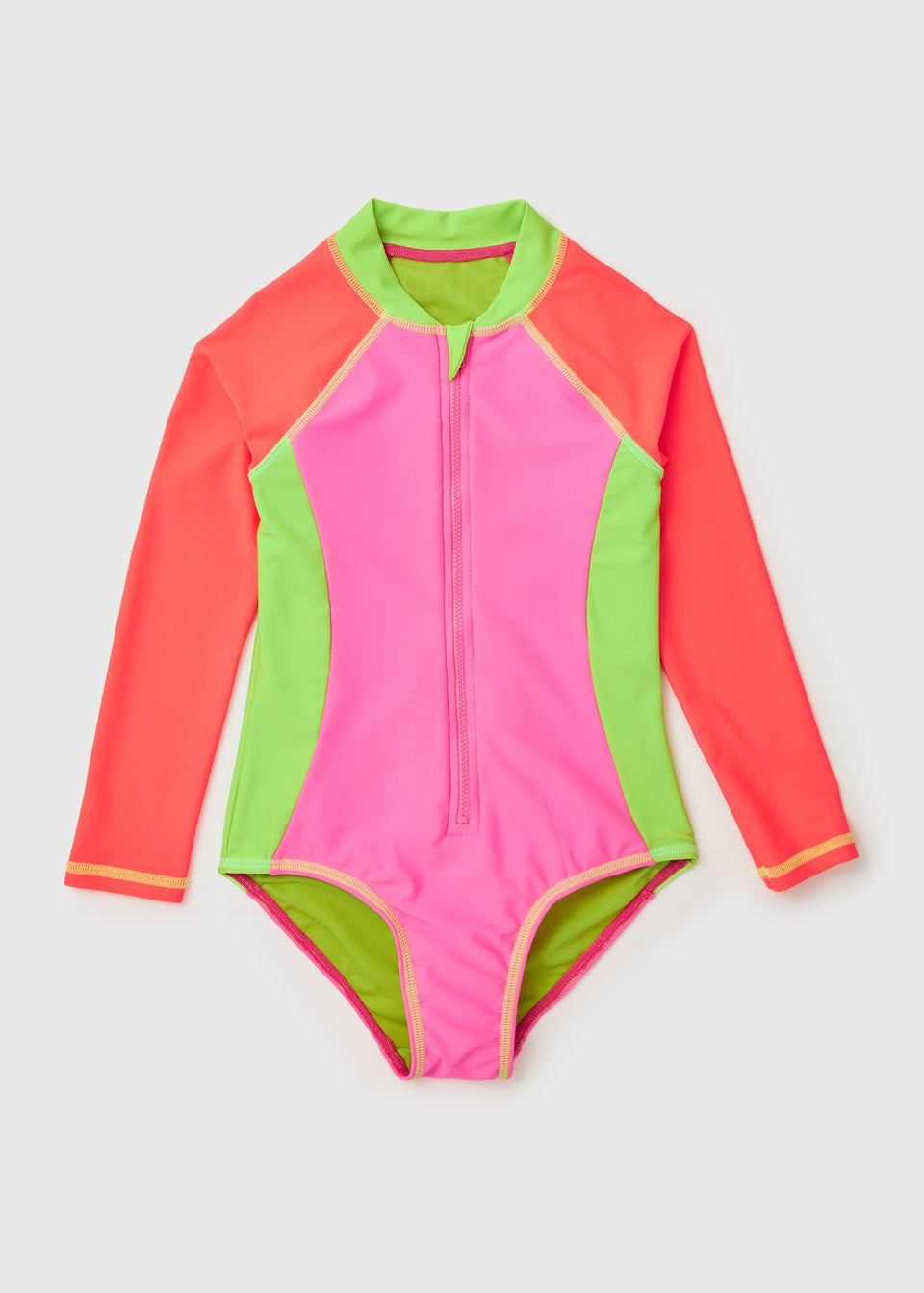 Girls Pink Neon Swimsuit (6-13yrs)