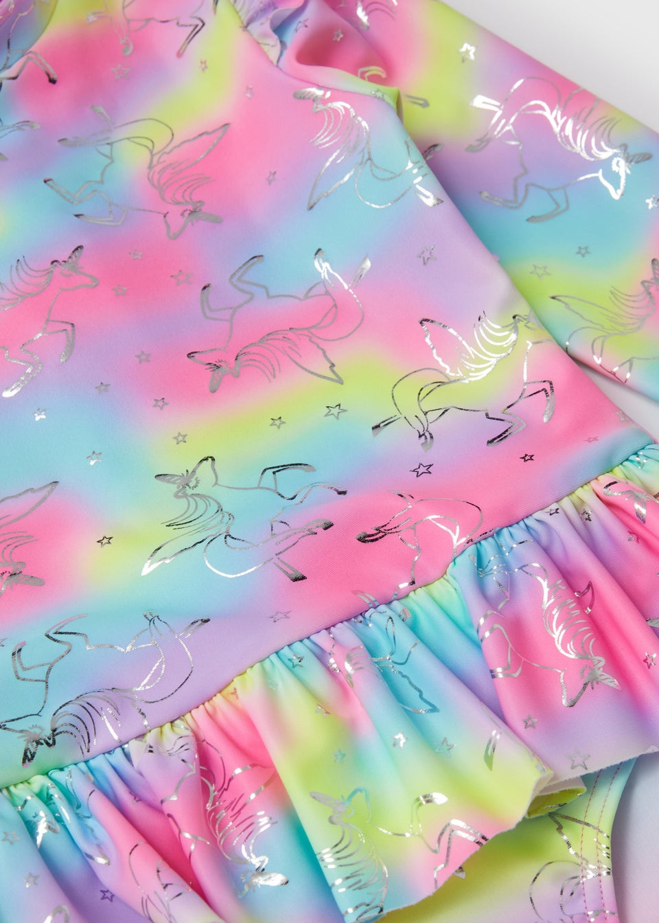 Girls Multicoloured Unicorn Long Sleeve Swimsuit (1-7yrs)