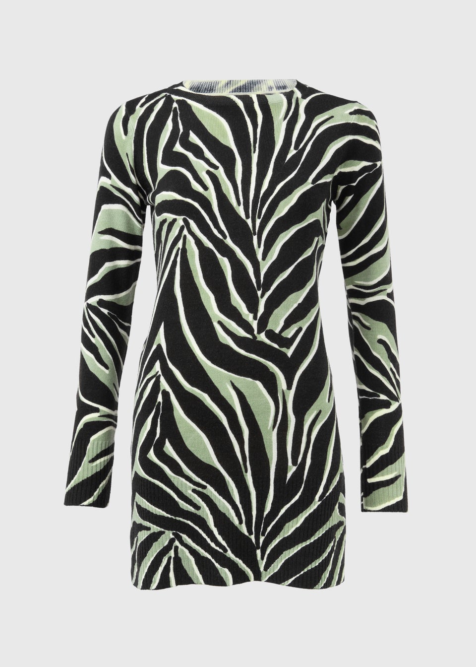 Khaki Print Soft Touch Tunic Dress