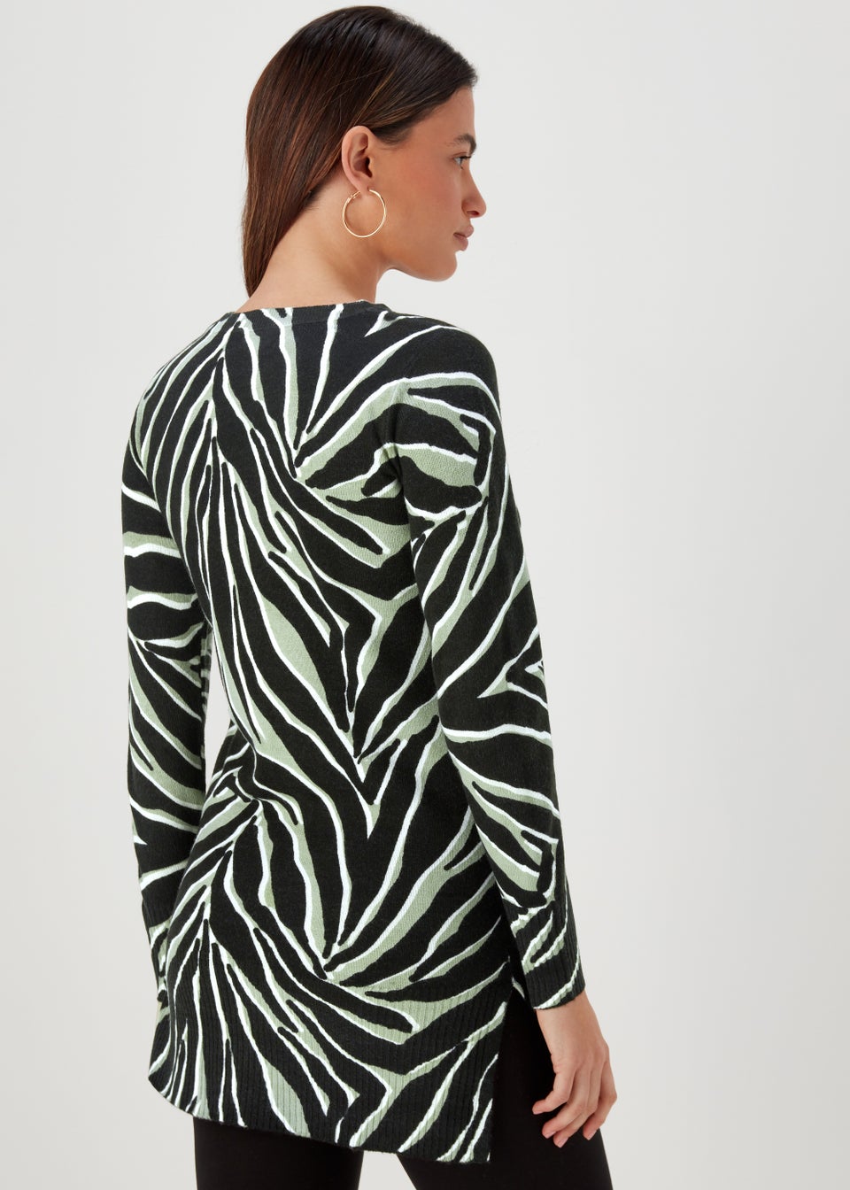Khaki Print Soft Touch Tunic Dress