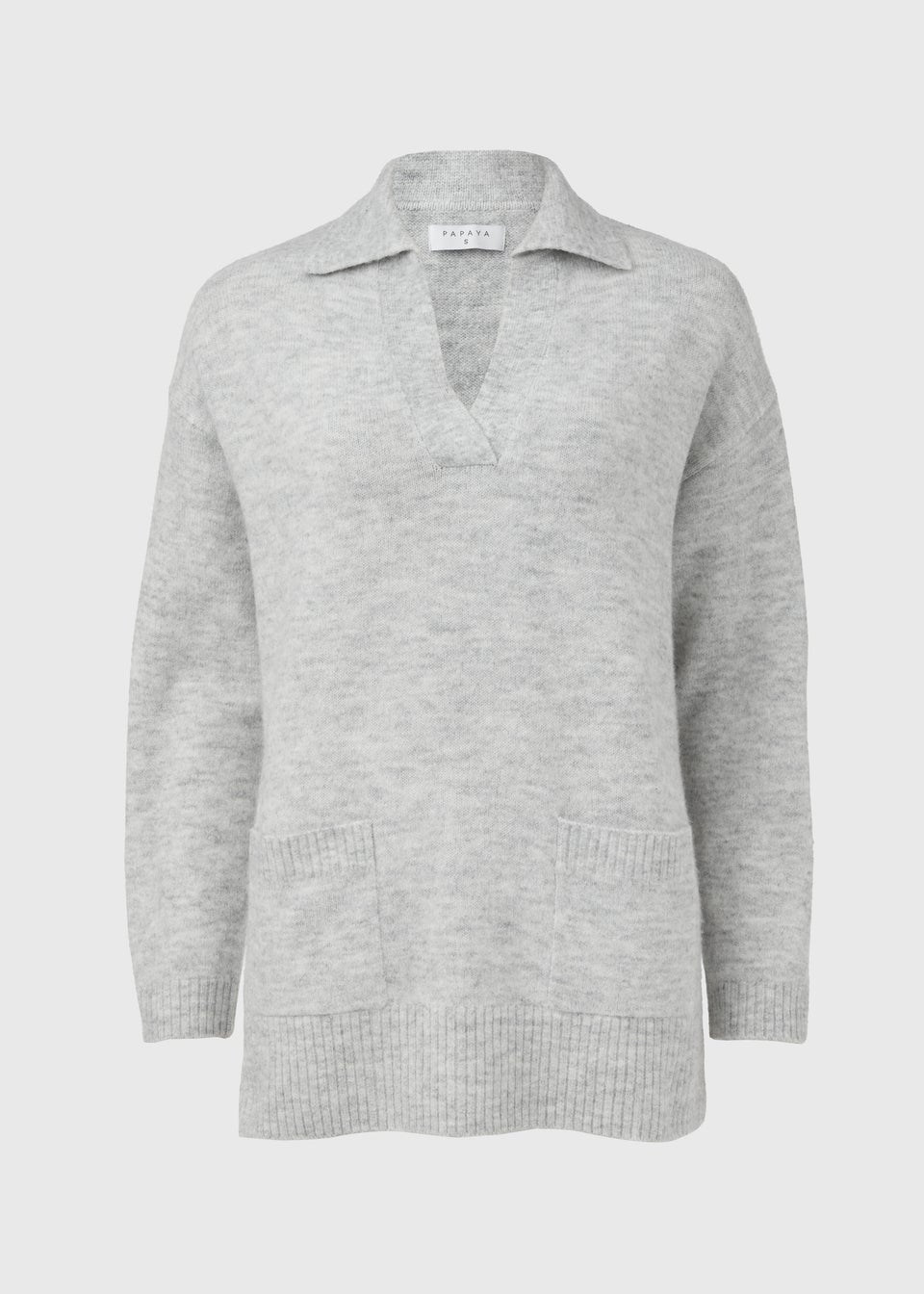 Grey Open Collar Jumper Matalan