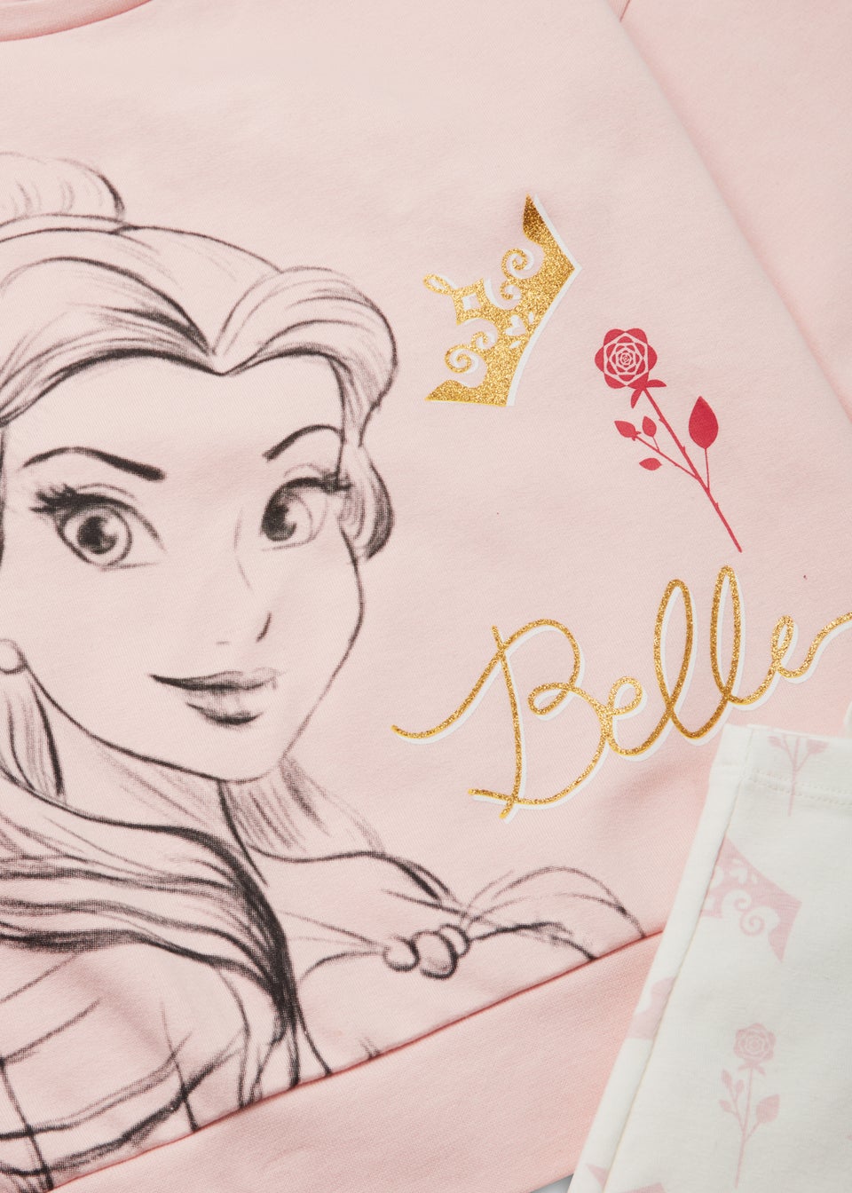Kids Pink & Cream Disney Belle Pyjama Set (3-9yrs)