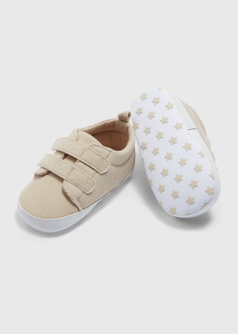 Oatmeal Riptape Slip On Soft Sole Baby Shoes (Newborn-18mths)