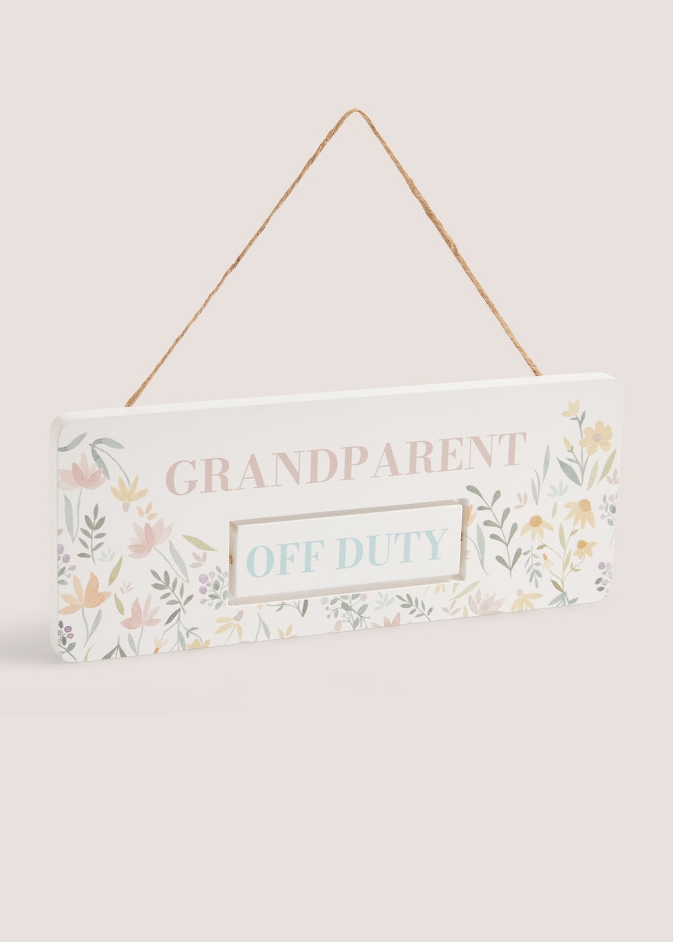 White Floral Print Grandparent Duty Sign
