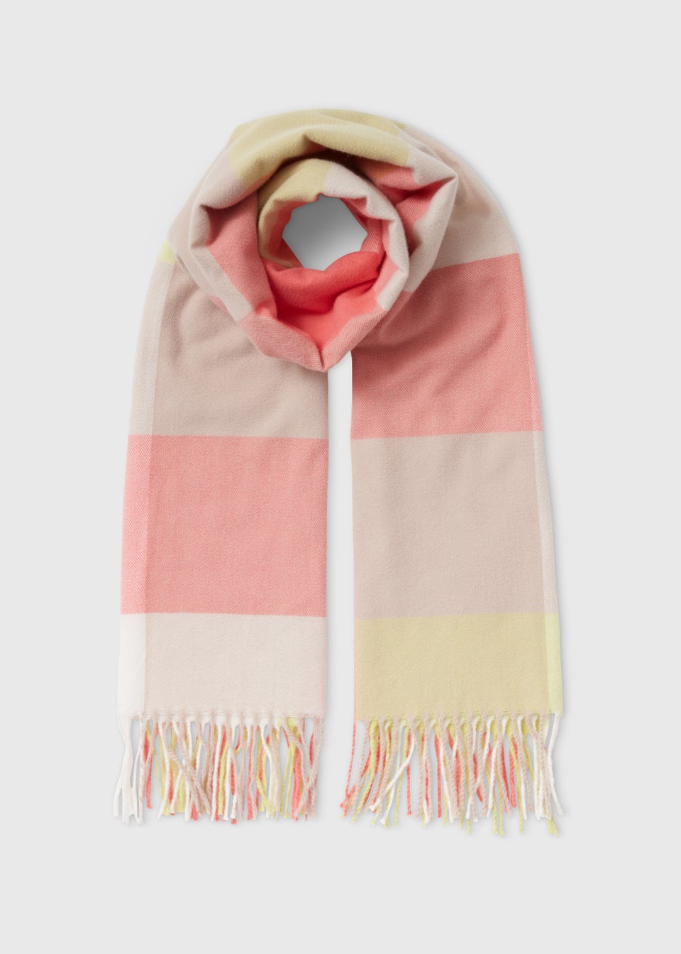 Bright Pink Check Scarf