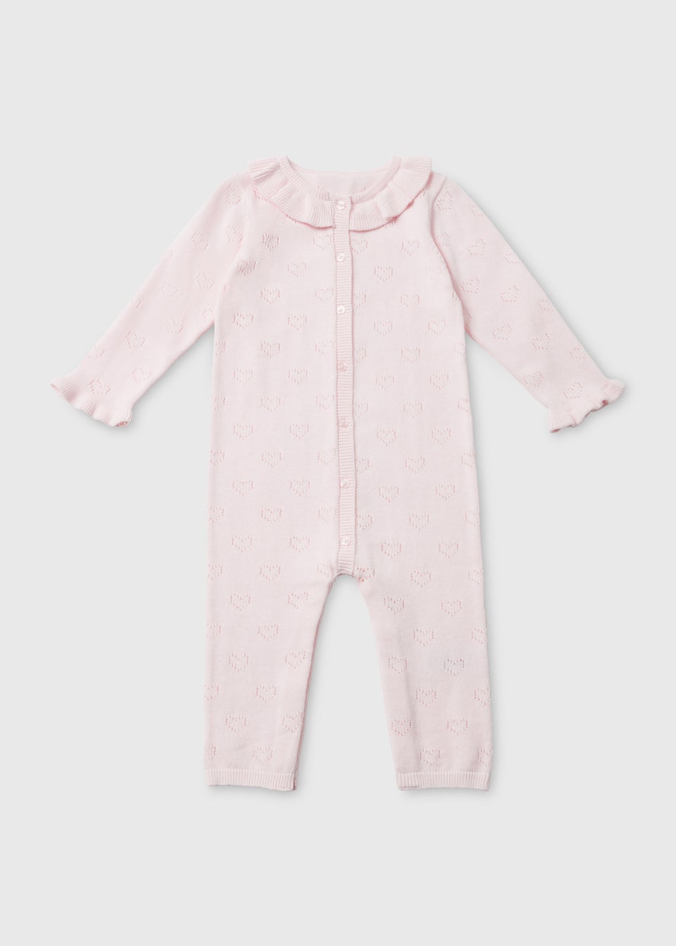 Baby Pink Knitted Sleepsuit (Tiny Baby-12mths)