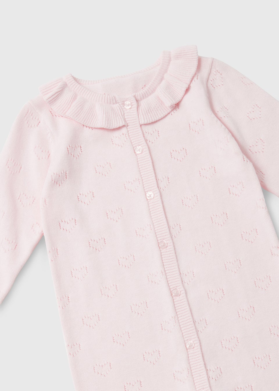 Baby Pink Knitted Sleepsuit (Tiny Baby-12mths)