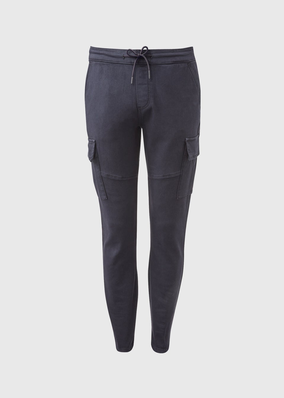 Navy Knitted Cargo Joggers