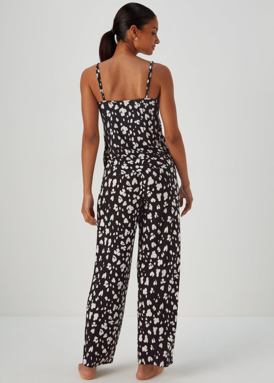 Black Print Cami Pyjama Set