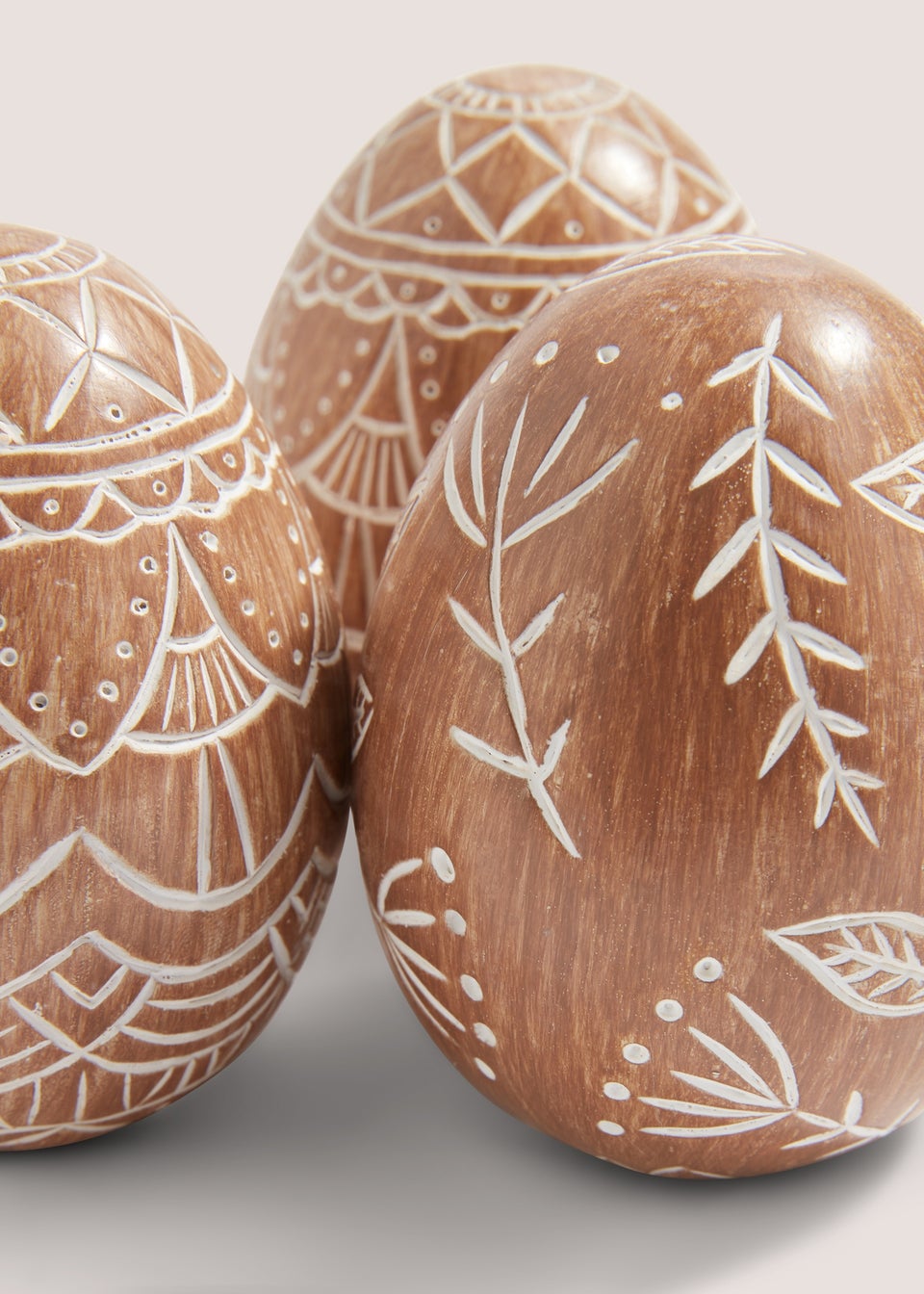 Wooden Effect Decorative Eggs (20.5x 9.5x 6.5cm)