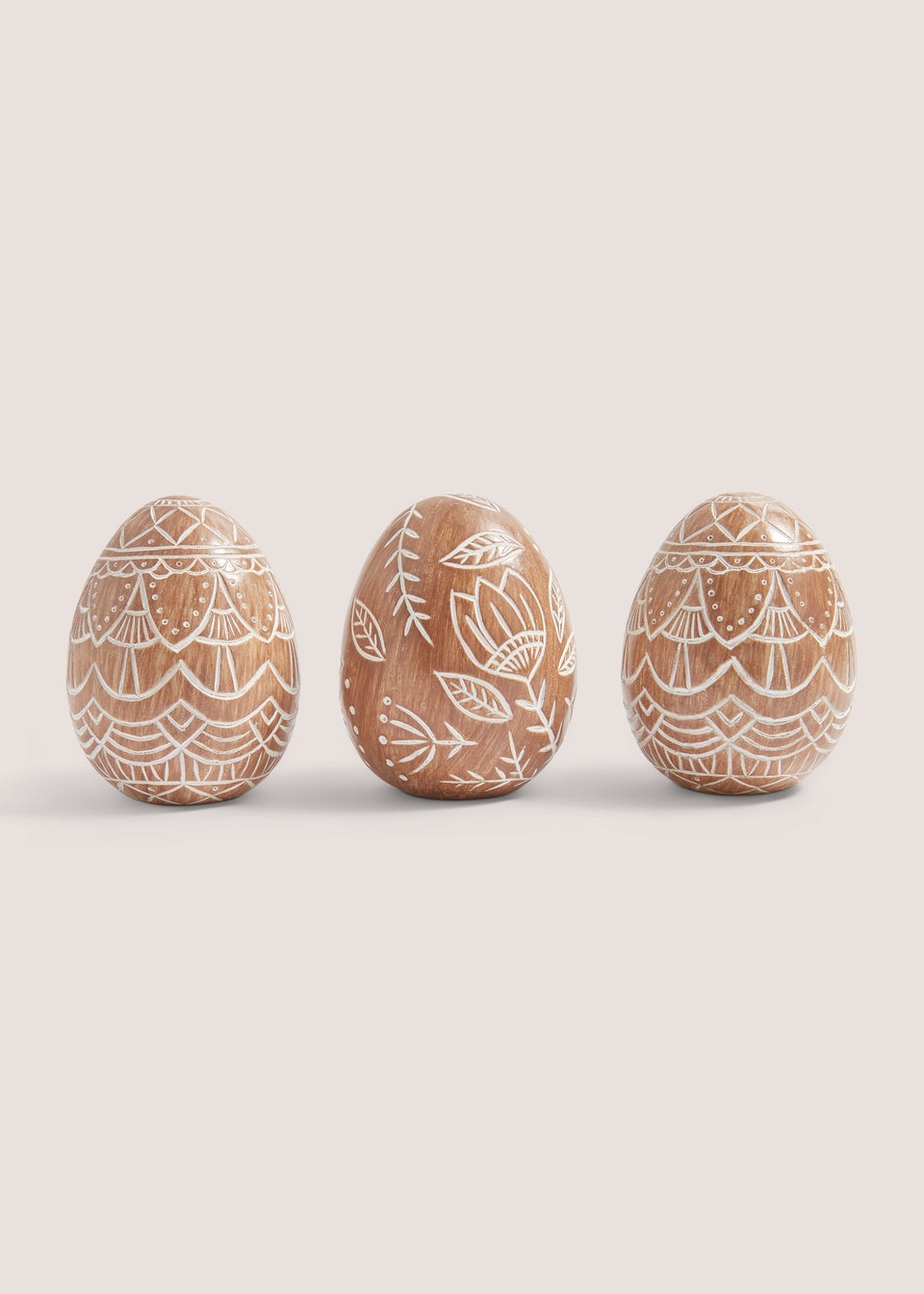 Wooden Effect Decorative Eggs (20.5x 9.5x 6.5cm)