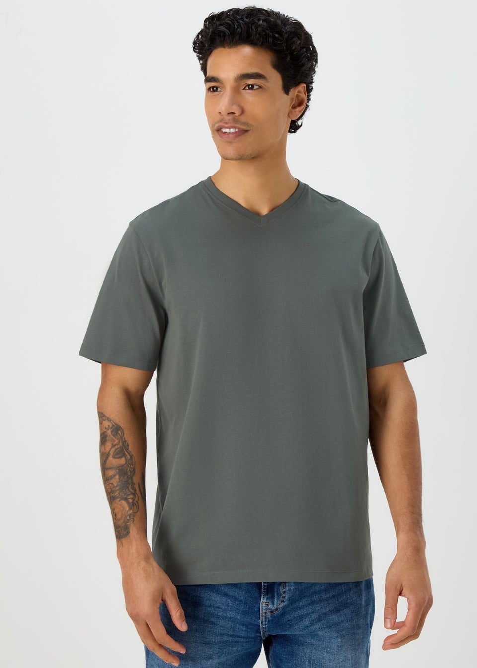 Green Essential V-Neck T-Shirt