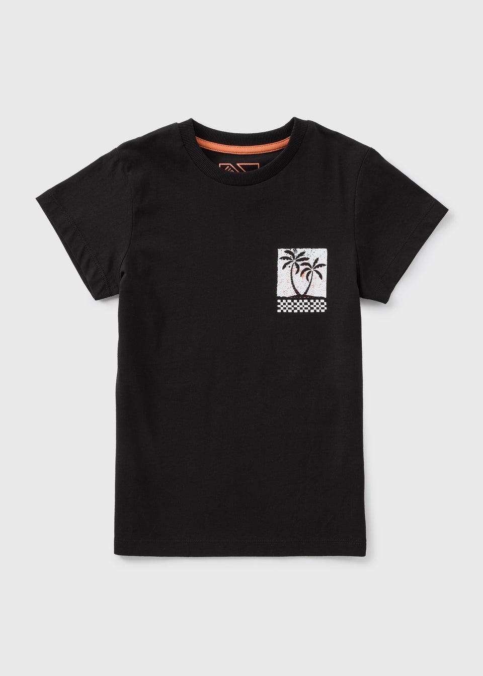 Boys Black Palm Tree T-Shirt (7-13yrs)