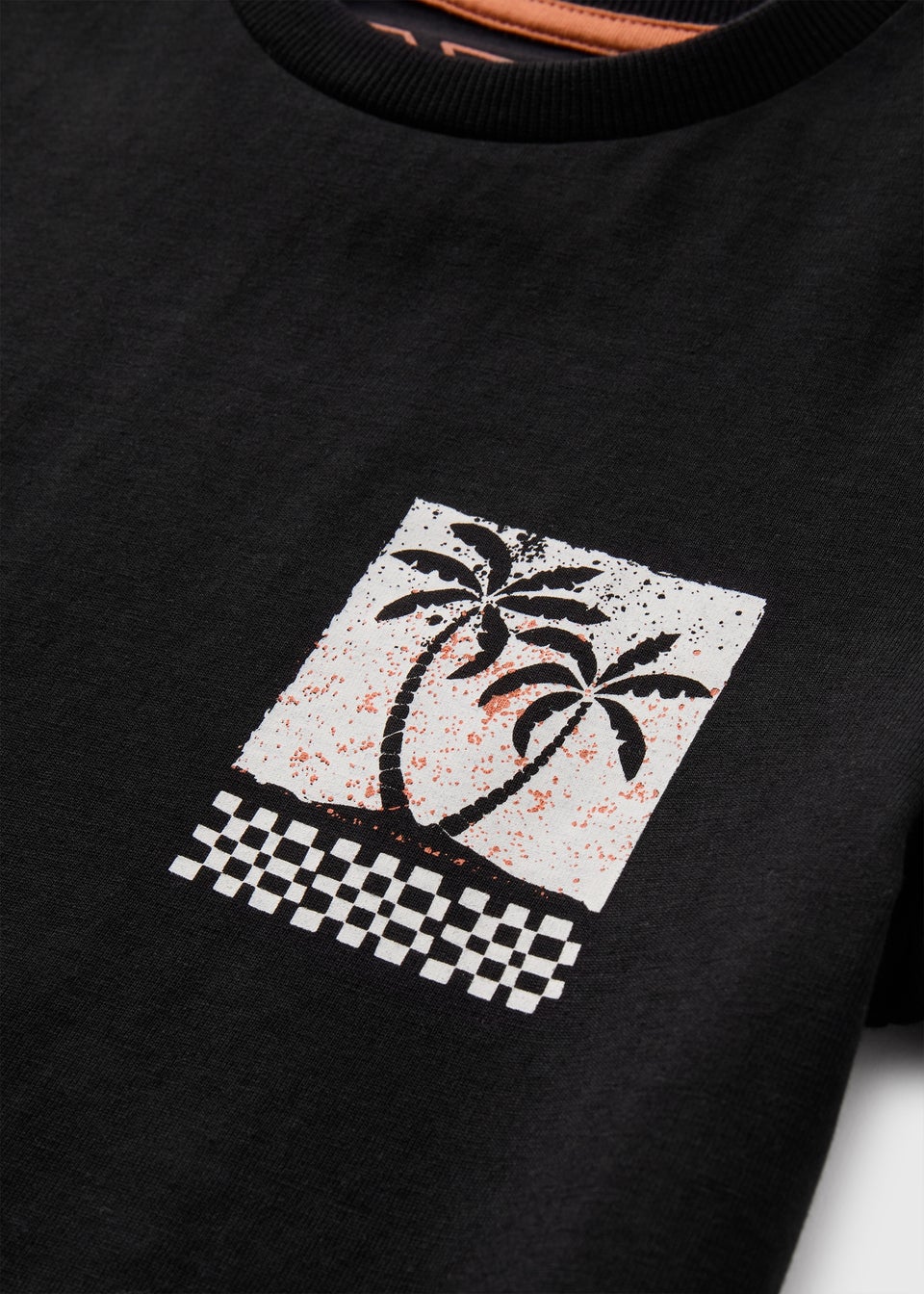 Boys Black Palm Tree T-Shirt (7-13yrs)