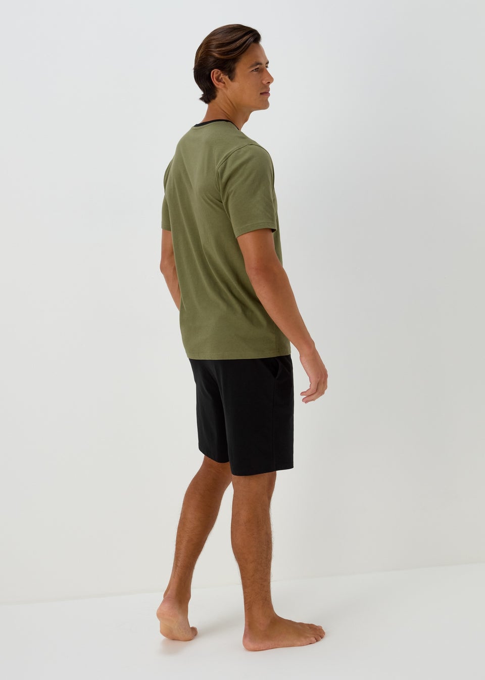 Green Basic T-Shirt & Shorts Pyjama Set