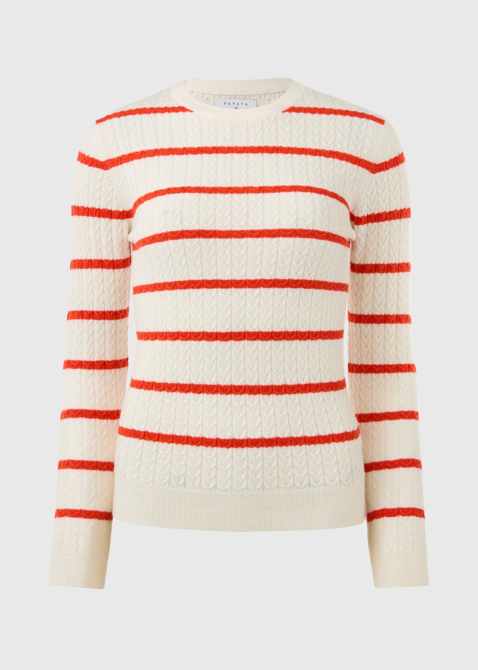 Red Baby Cable Stripe Jumper