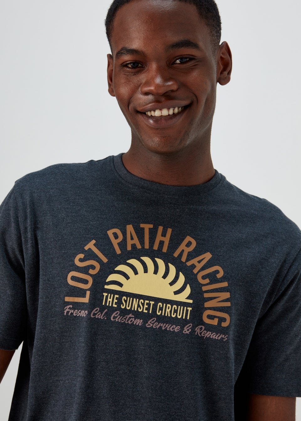 Navy Lost Path Racing Print T-Shirt