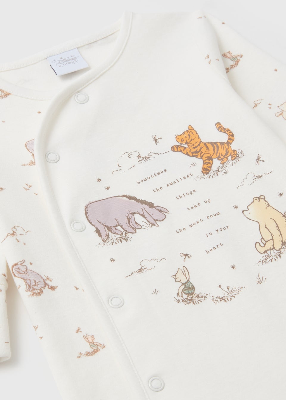 Disney Winnie The Pooh Baby Cream Sleepsuit (Newborn-12mths)