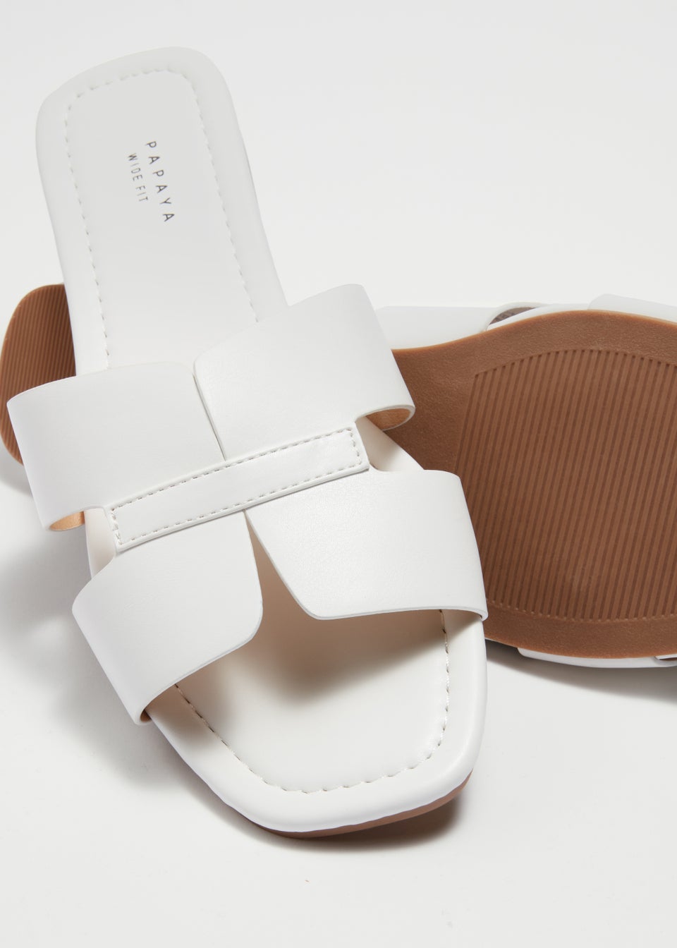 White Mule Wide Fit Sandals