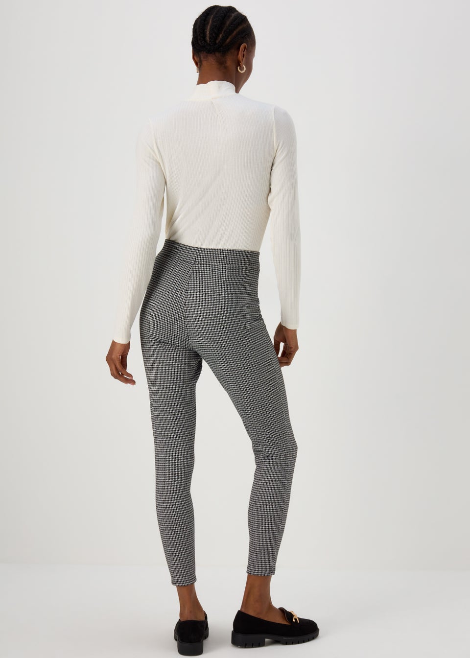 Black & White Textured Dogtooth Leggings
