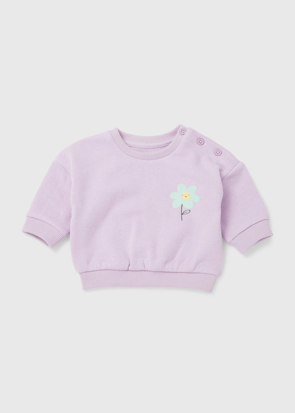 Baby Lilac Flower Print Sweatshirt (Newborn-23mths)