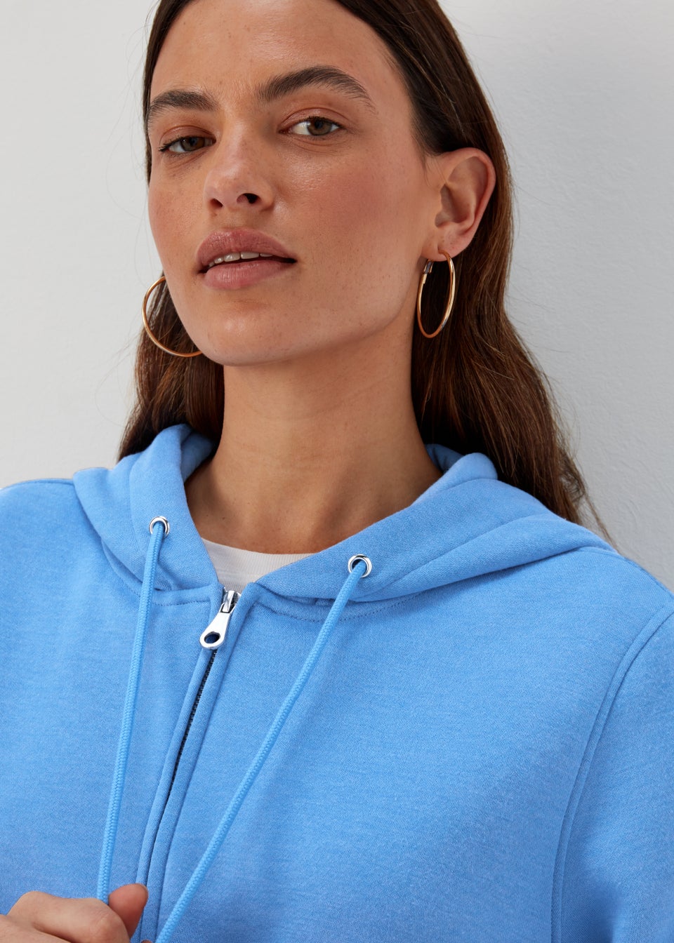 Light blue zip sale up hoodie womens