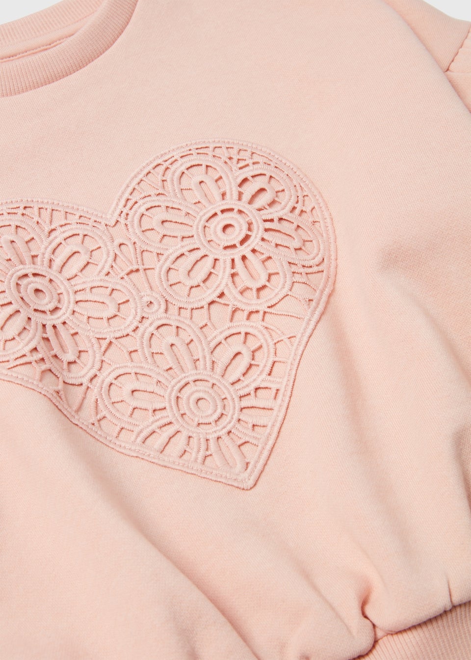 Pink Crochet Heart Sweatshirt (1-7yrs)