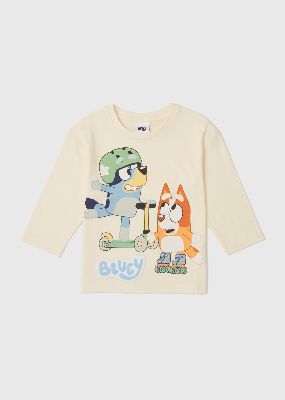 Kids Cream Bluey & Bingo Print Long Sleeve T-Shirt (18mths-6yrs